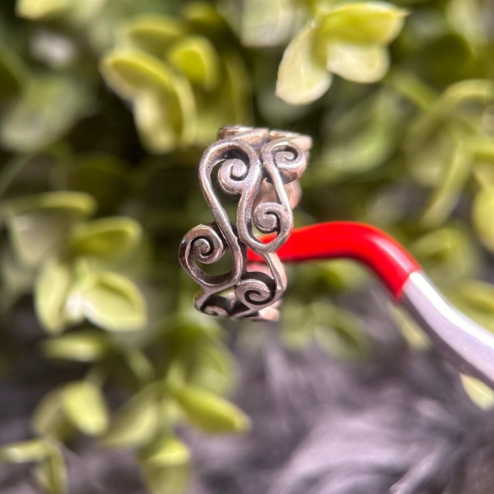 Silver 925 Scroll Ring - image 2